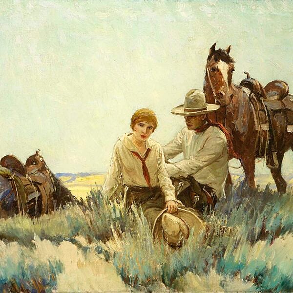 W.H.D. Koerner (1878 – 1938). "'We Been Missing You Something Frightful,' He Said," 1925. Oil on canvas. Gift in memory of Margaret Elizabeth Stewart MacFarland. 9.84