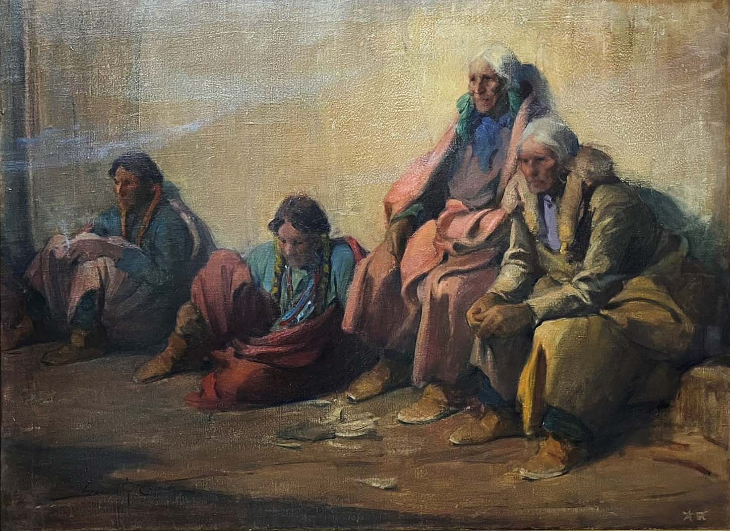 Gerald Cassidy (1869-1934). "The Council Meeting," 1929. Gift of Joanne, Jason, and Christina Shiebler in commemoration of William N. Shiebler, Trustee and Board Chair, Buffalo Bill Center of The West, 1942-2024. 4.24