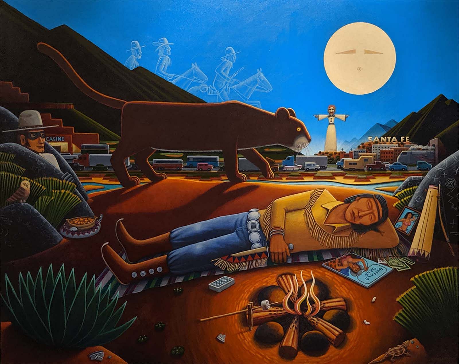 David P. Bradley (Minnesota Chippewa, b. 1954). "Tonto's Dream," 2013. Acrylic on canvas. Gift of The Alexander Bodini Foundation, in memory of Alexander Bodini. 8.13
