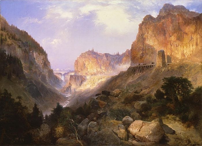Thomas Moran's "Golden Gate, Yellowstone National Park," 1893. Oil on canvas. Museum Purchase. 4.75