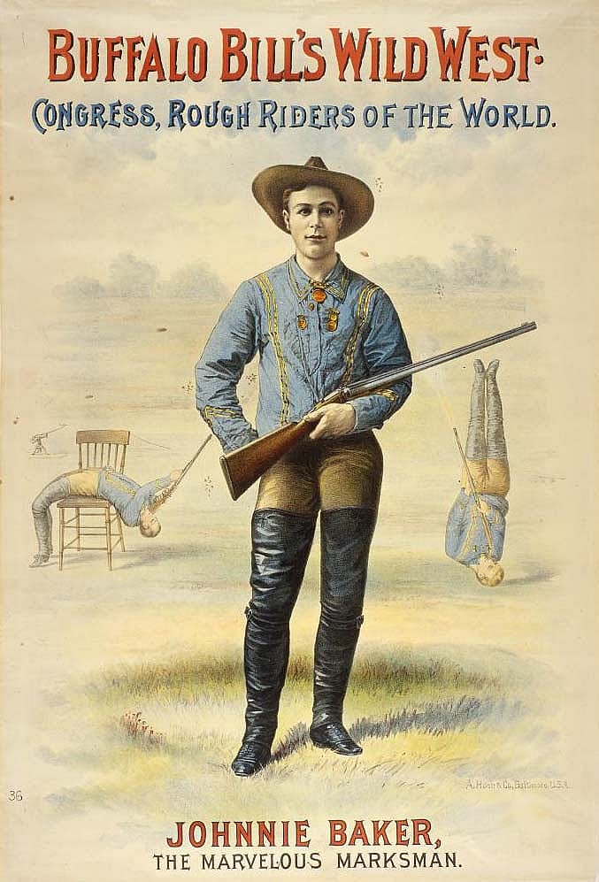 Lithograph, Buffalo Bill's Wild West poster featuring Johnny Baker, 1893. Gift of The Coe Foundation. 1.69.18