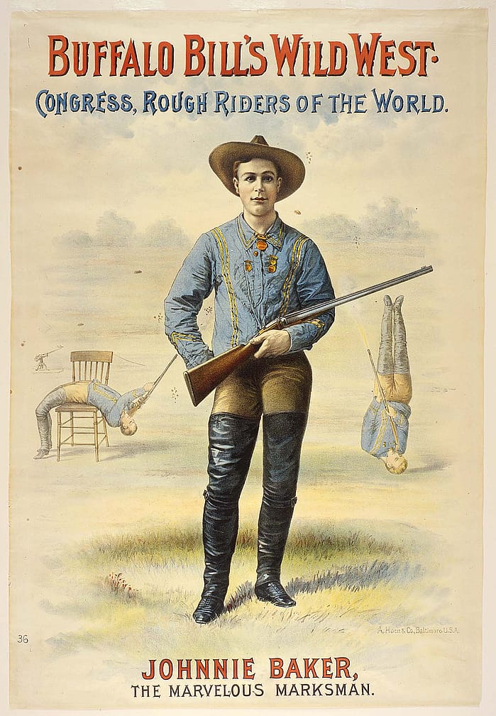 Lithograph, Buffalo Bill's Wild West poster featuring Johnny Baker, 1893. Gift of The Coe Foundation. 1.69.18