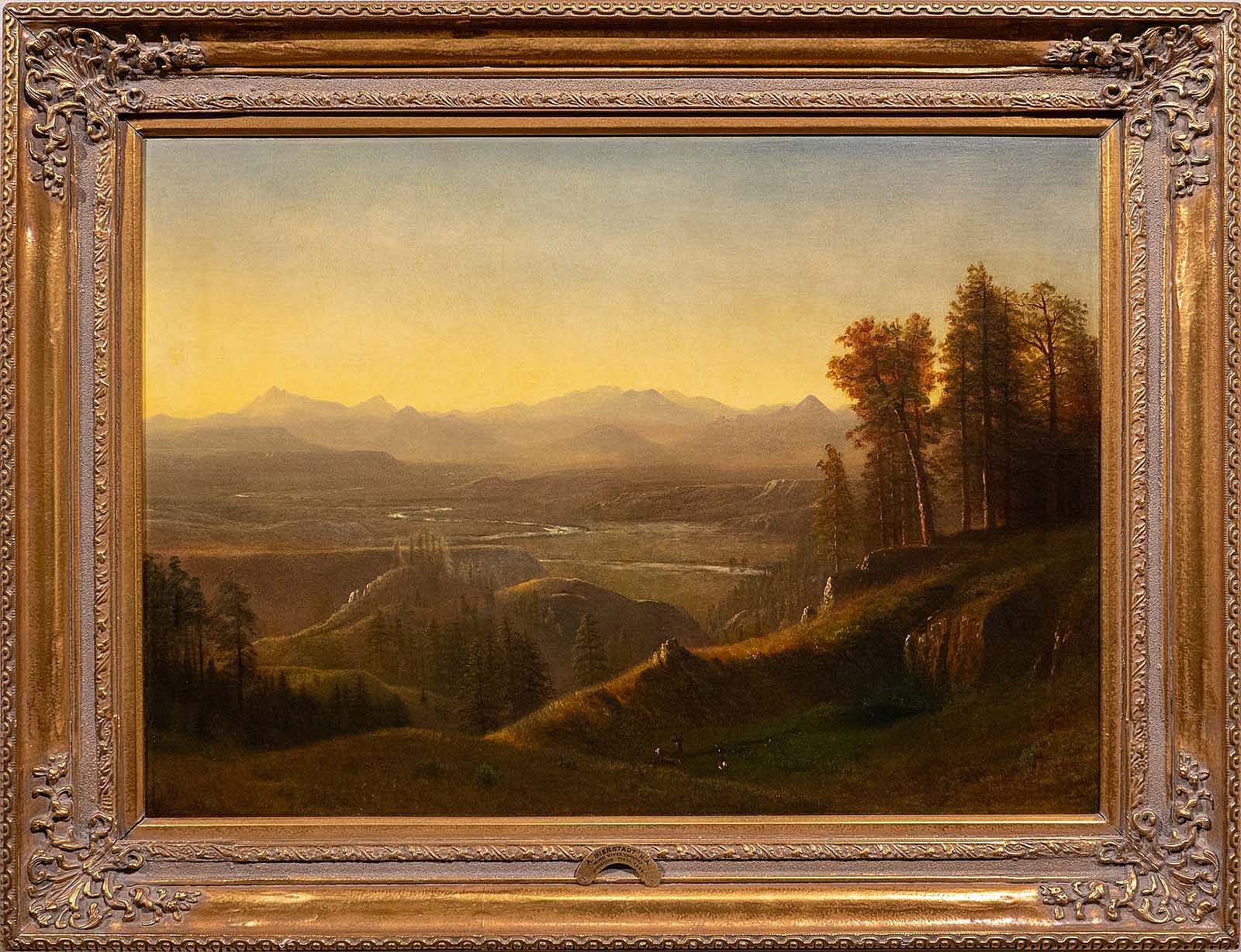 lbert Bierstadt (1830 - 1902). "Wind River Country, Wyoming," ca. 1860. Oil on canvas. Gifted by the Thomas and Elizabeth Grainger Family. 6.24