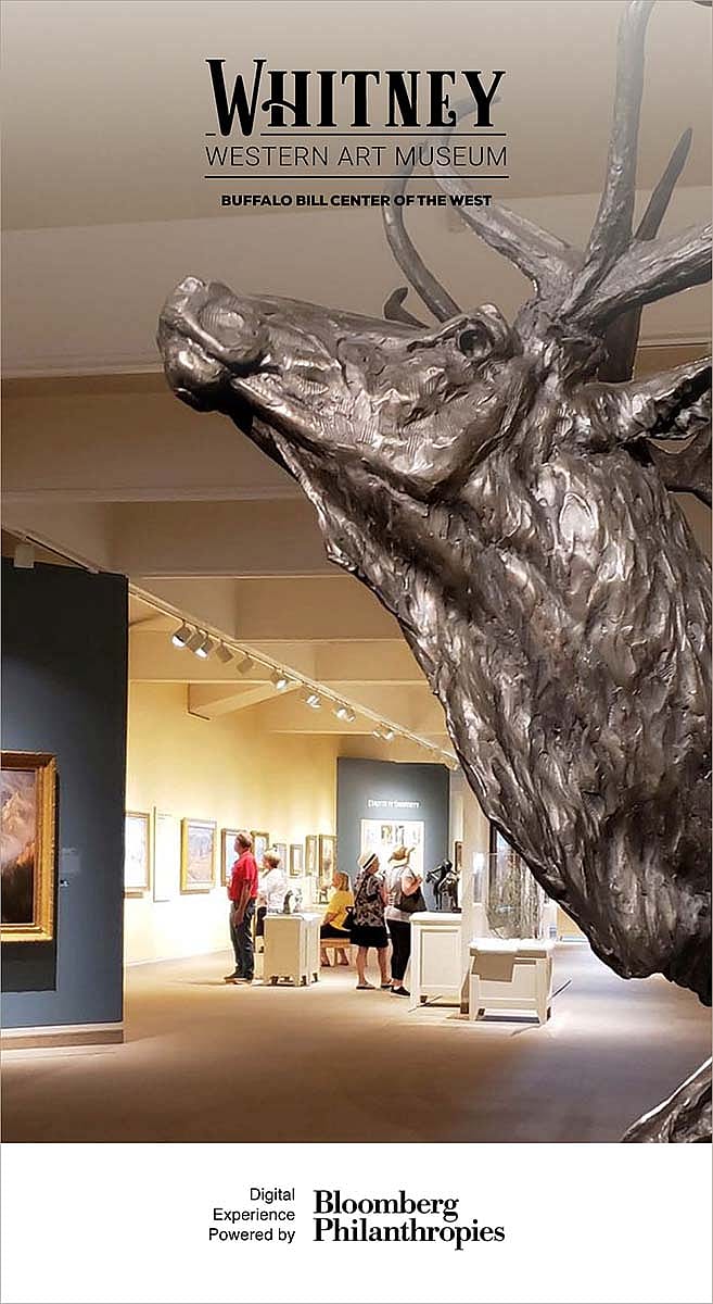 Screenshots from the new Whitney Western Art Museum digital guide created through the Bloomberg Connects app.