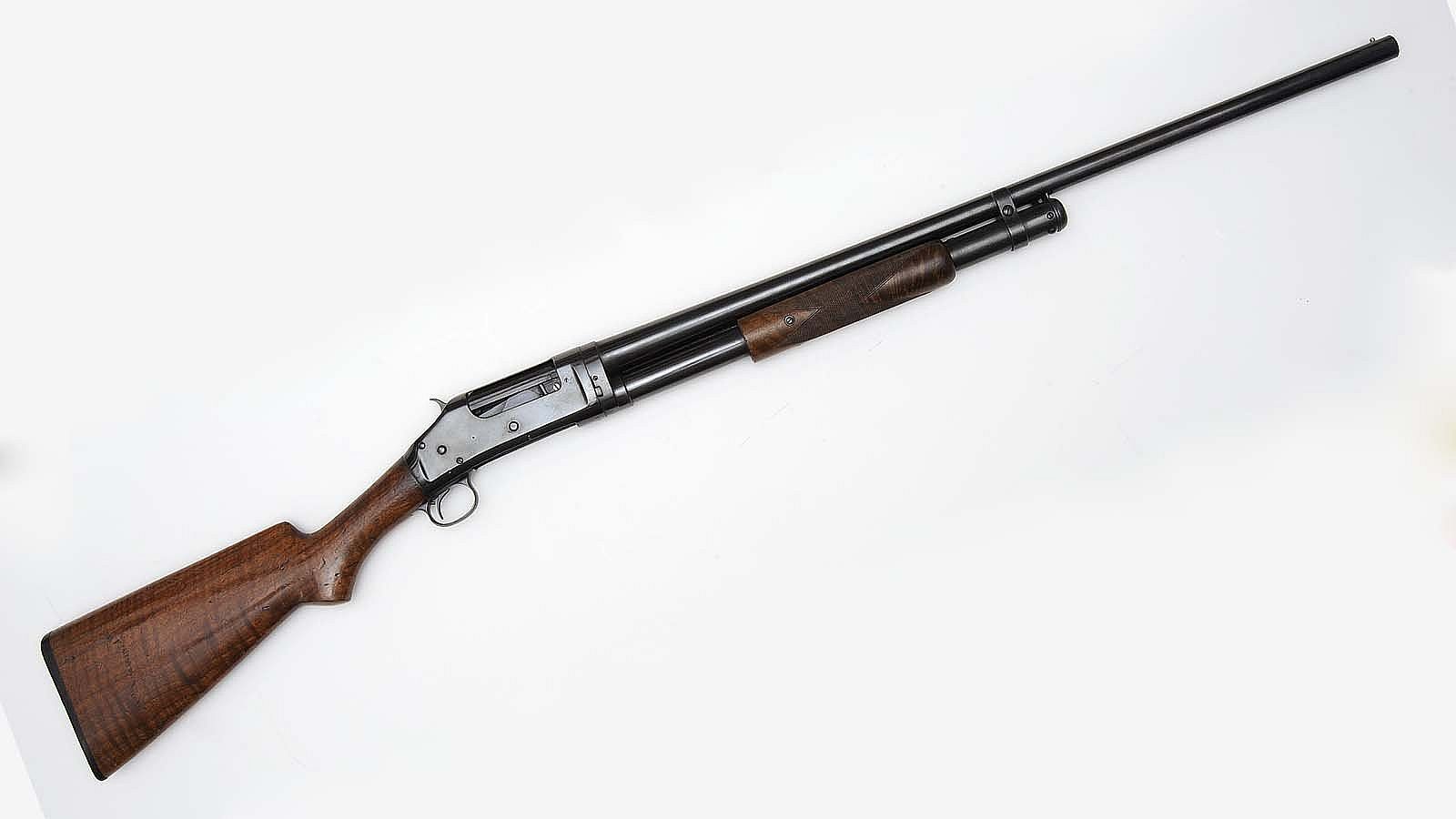 Johnny Baker's Winchester Model 1897, ca. 1902 (New Haven, CT), .16 gauge, Serial #190092. Museum Purchase. 1.69.365