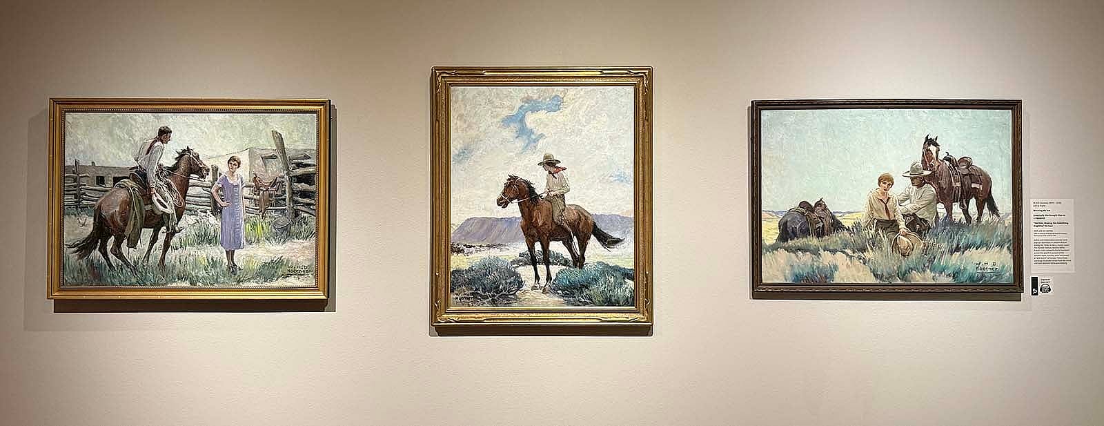 W.H.D. Koerner, three illustrations from "The Painted Stallion" novel