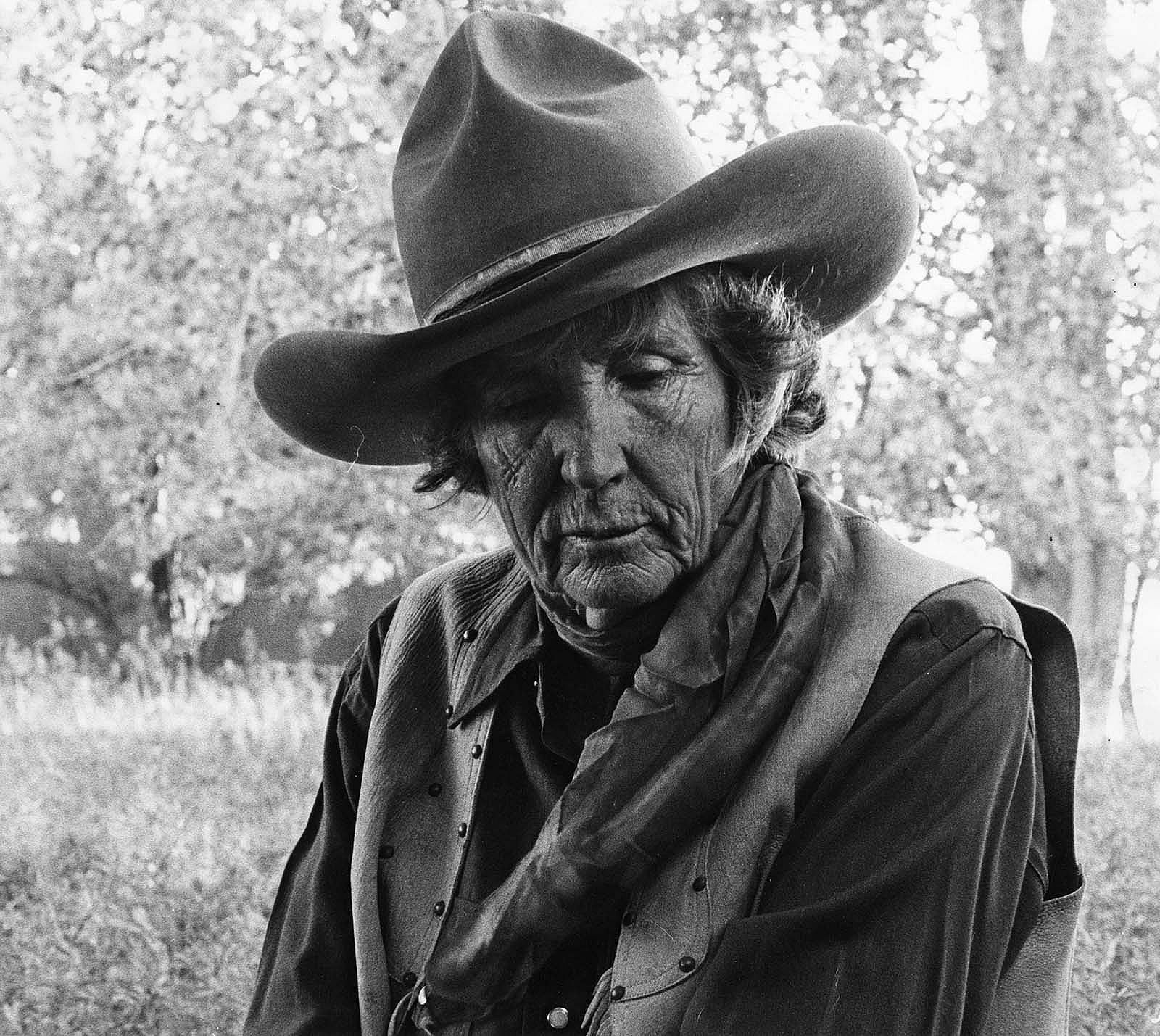 A portrait photograph by James Bama of Lucylle Moon Hall from July 1976. MS 243 James Bama Collection, McCracken Research Library. P.243.02816