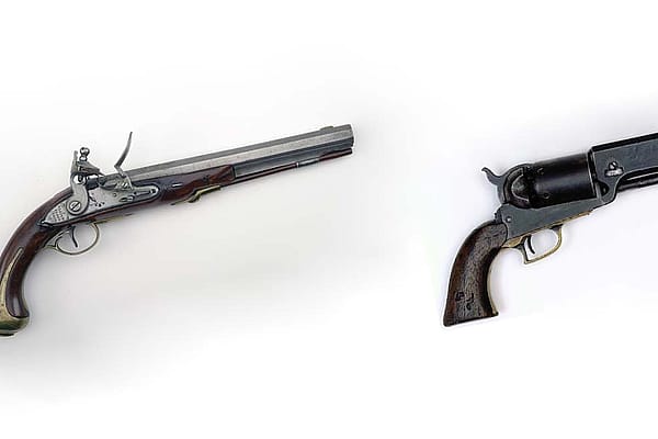 Winchester 1805 (1988.8.3888) and Colt Walker 1847 (1996.12.1)