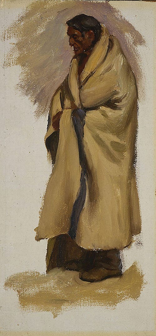 Sketch from Burial Cortege of a Crow Chief (Indian Looking Left)