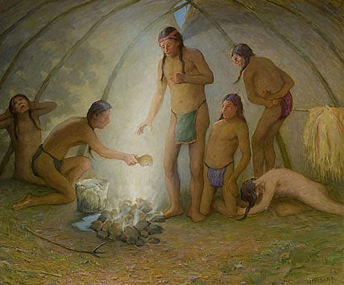 Interior of Sweat Teepee