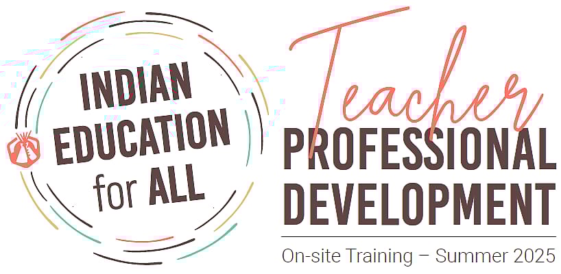 Indian Education for All circular logo advertising an on-site professional development in 2025