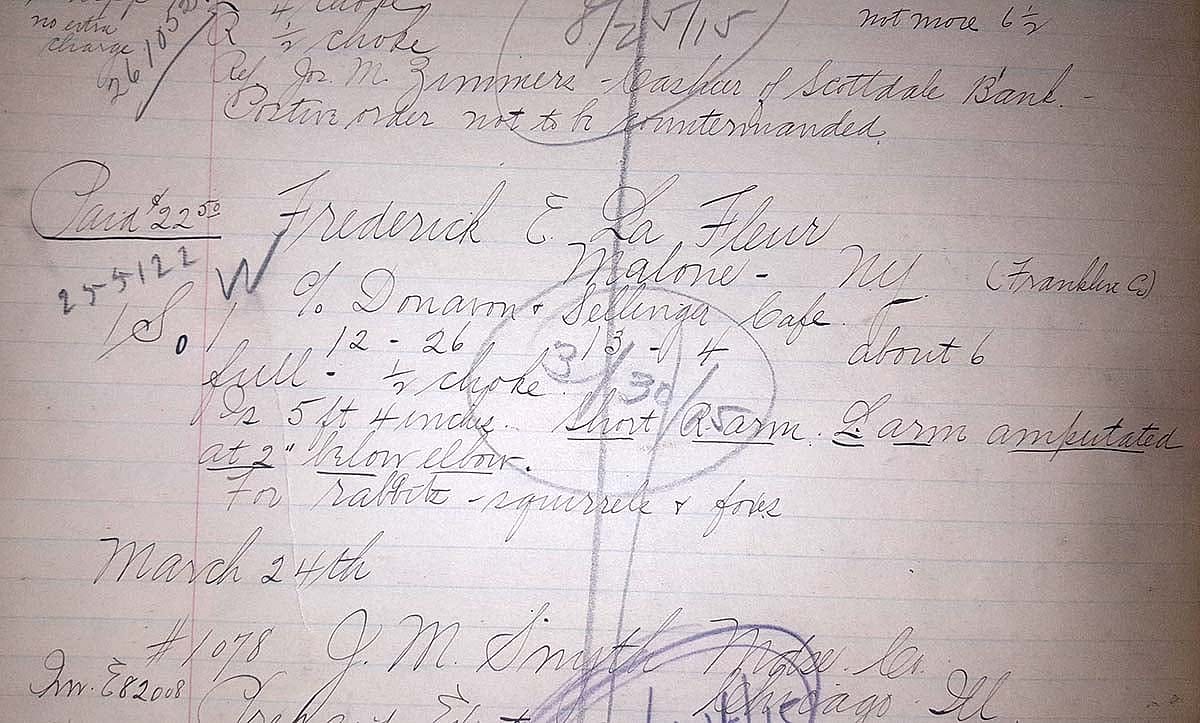 Detail from an Ithaca ledger page