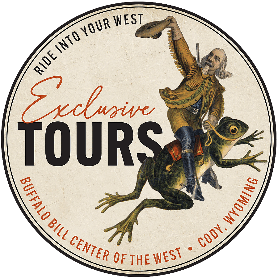 Exclusive Tours sticker with Buffalo Bill on a bullfrog
